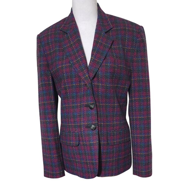 VTG Pendleton Womens Wool Tartan Plaid Blazer Size 6 Multicolor - Picture 1 of 9